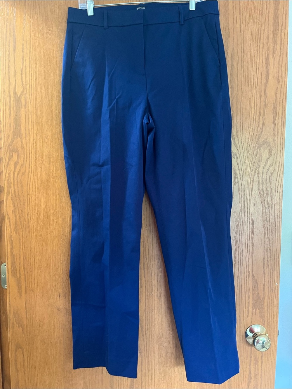 J. Crew Kallie Straight-Leg Dress Pants in Navy Blue